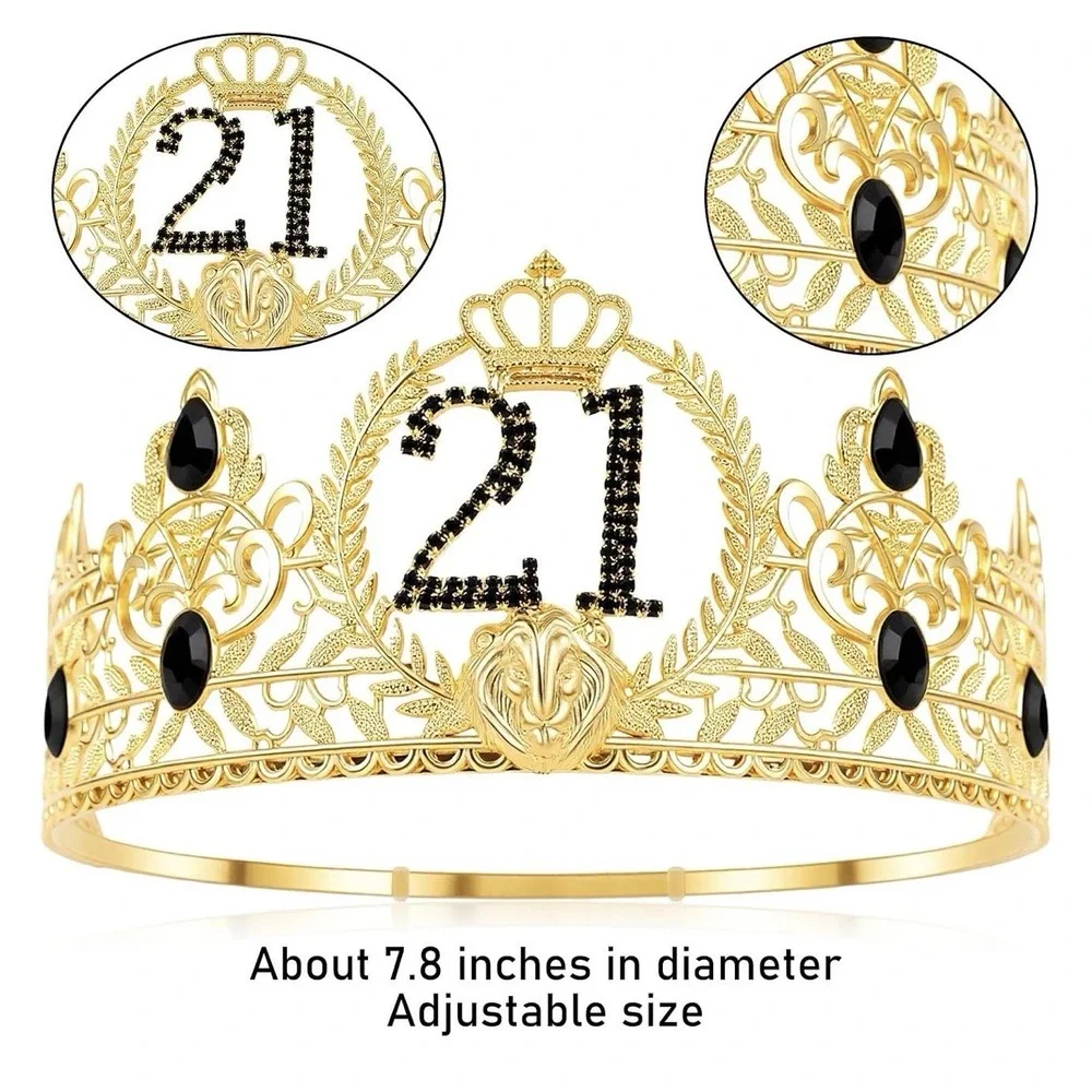 21St Birthday Decorations for Him Her, Happy 21St Birthday Banner with Black Sil